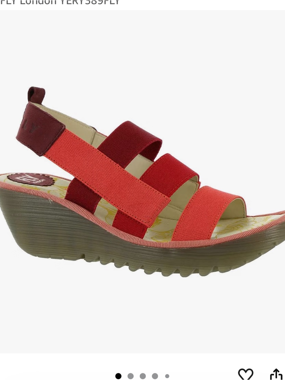 FLY London Women's YERY389FLY Elastic Strap Wedge Sandals 41 EU/ 10 US